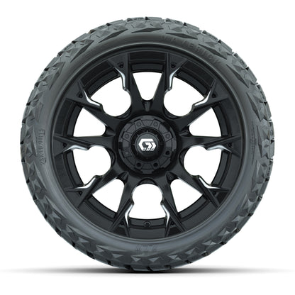 GTW® Diablo Gloss Black/Machined 15 in Wheels with 23x10.00-R15 Maverick A/T Tires – Set of 4
