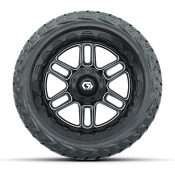 GTW Titan Black/Machined 14 in Wheels with 23x10.00-R14 Maverick All-Terrain Tires – Set of 4