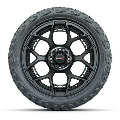 MadJax Flow Form Evolution Matte Black 15 in Wheels with 23x10.00-R15 Maverick A/T Tires – Set of 4