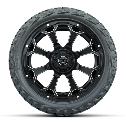 GTW® Raven Matte Black 15 in Wheels with 23x10.00-R15 Maverick All-Terrain Tires – Set of 4