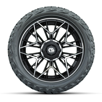 GTW® Stellar Black/Machined 15 in Wheels with 23x10.00-R15 Maverick All-Terrain Tires – Set of 4