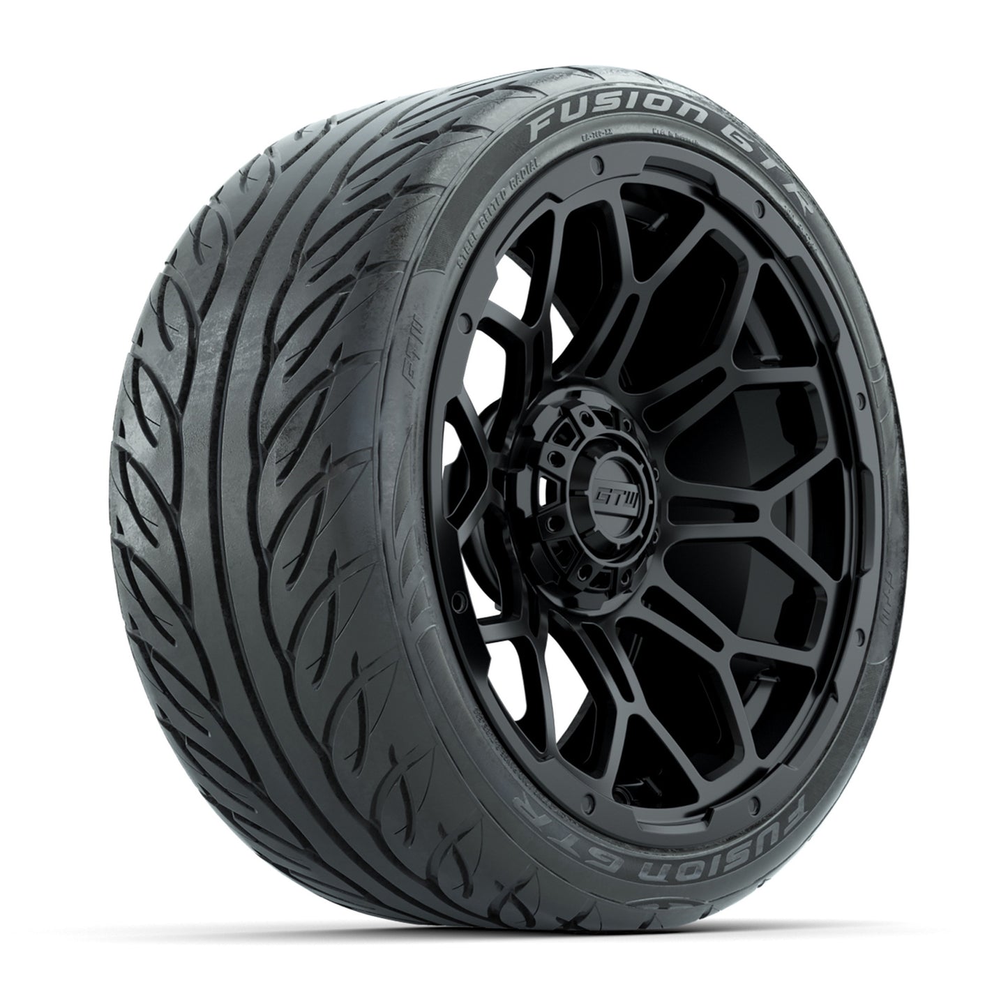 GTW Bravo Matte Black 15 in Wheels with 215/40-R15 Fusion GTR Steel Belt Street Tires - Set of 4