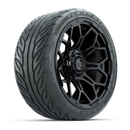 GTW Bravo Matte Black 15 in Wheels with 215/40-R15 Fusion GTR Steel Belt Street Tires - Set of 4