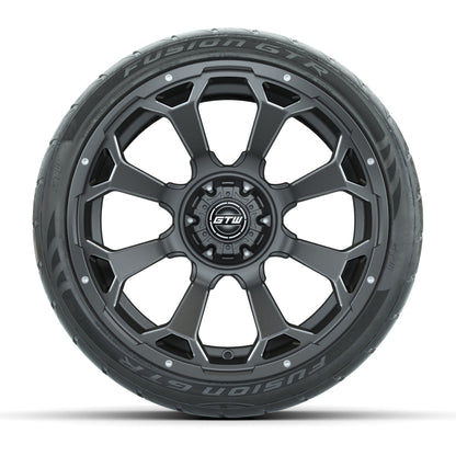 GTW Raven Matte Gray/Ball Mill 15 in Wheels with 215/40-R15 Fusion GTR Street Tires - Set of 4