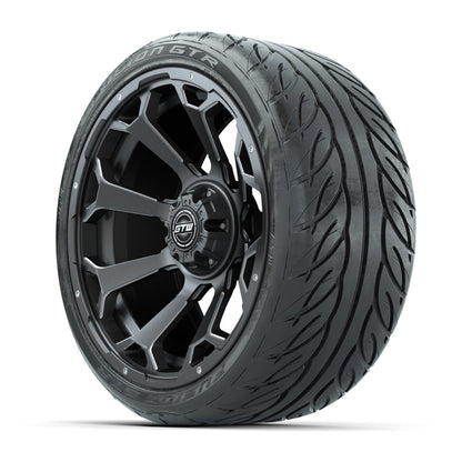 GTW Raven Matte Gray/Ball Mill 15 in Wheels with 215/40-R15 Fusion GTR Street Tires - Set of 4