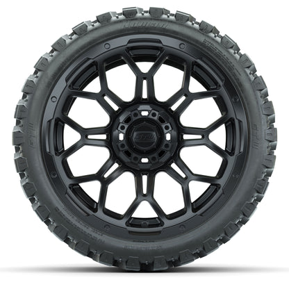GTW® Bravo Matte Black 15 in Wheels with 23 in Nomad All Terrain Tires - Set of 4