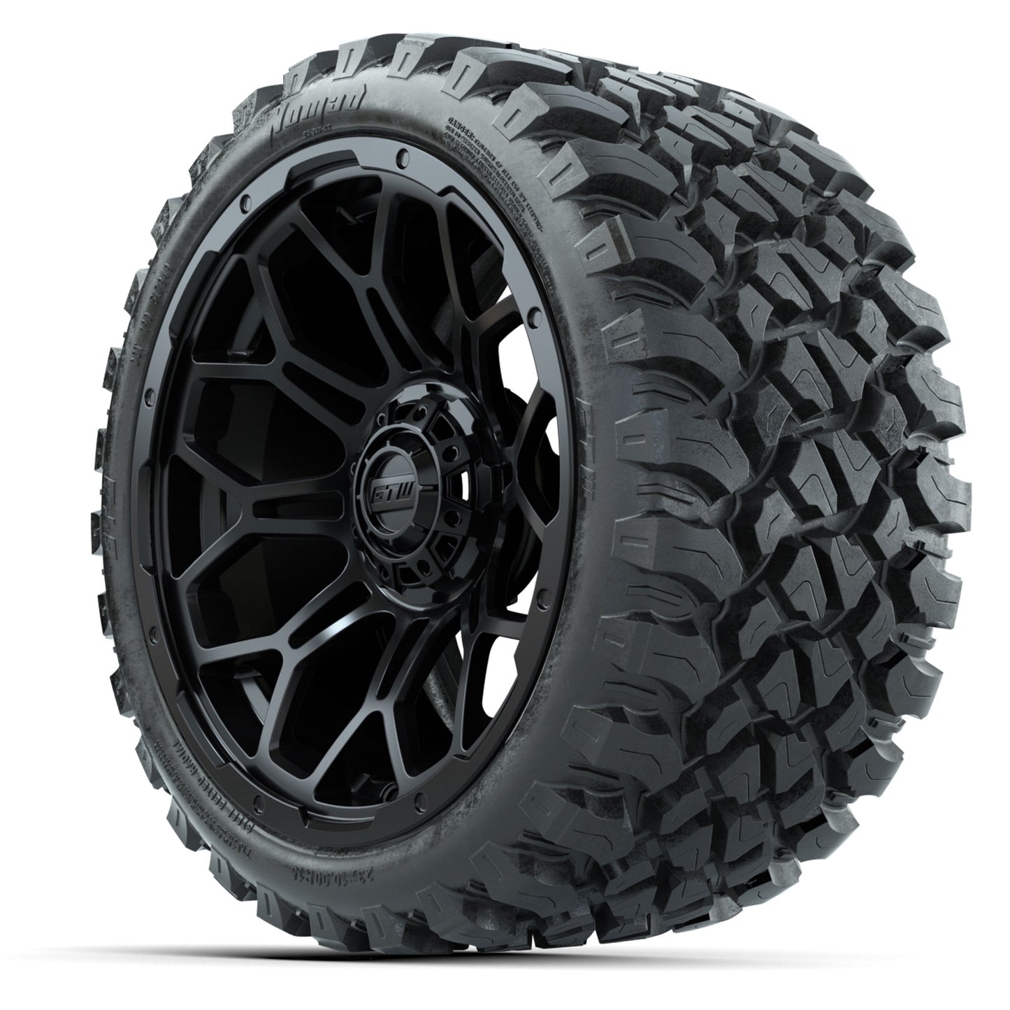 GTW® Bravo Matte Black 15 in Wheels with 23 in Nomad All Terrain Tires - Set of 4