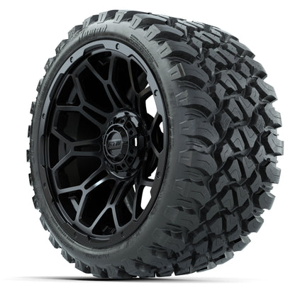 GTW® Bravo Matte Black 15 in Wheels with 23 in Nomad All Terrain Tires - Set of 4