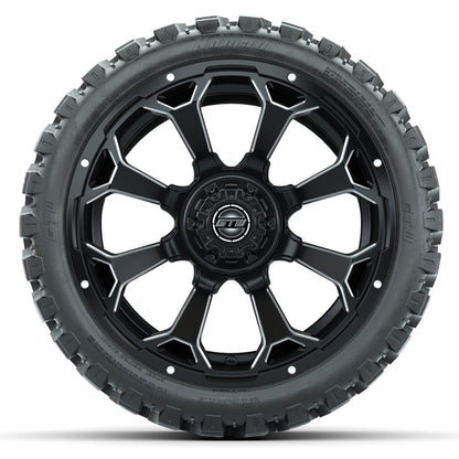 GTW® Raven Matte Black 15 in Wheels with 23 in Nomad All Terrain Tires - Set of 4