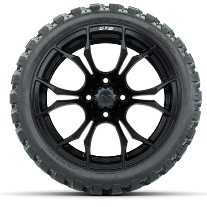 GTW® Spyder Matte Black 15 in Wheels with 23 in Nomad All Terrain Tires - Set of 4