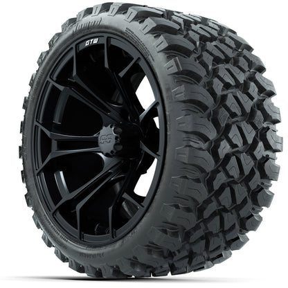 GTW® Spyder Matte Black 15 in Wheels with 23 in Nomad All Terrain Tires - Set of 4