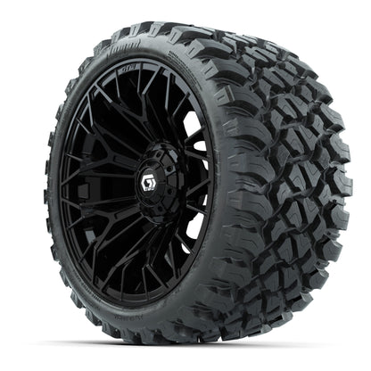 GTW® Stellar Black 15 in Wheels with 23x10-R15 Nomad All-Terrain Tires - Set of 4