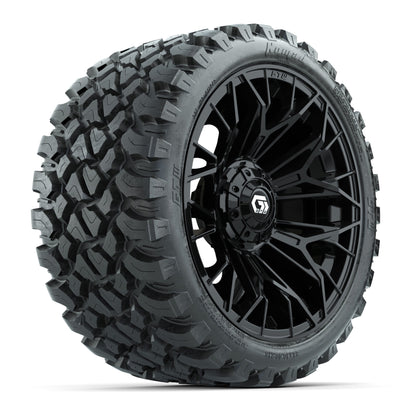 GTW® Stellar Black 15 in Wheels with 23x10-R15 Nomad All-Terrain Tires - Set of 4