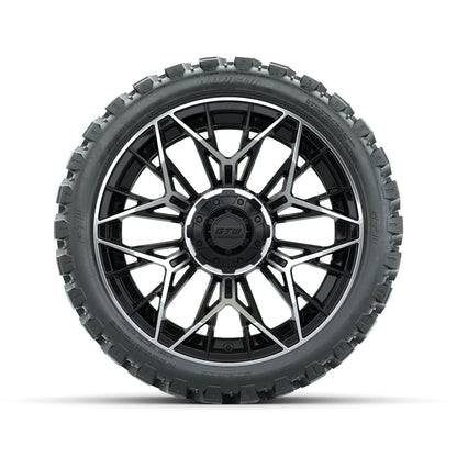 GTW® Stellar Machined & Black 15 in Wheels with 23x10-R15 Nomad All-Terrain Tires - Set of 4