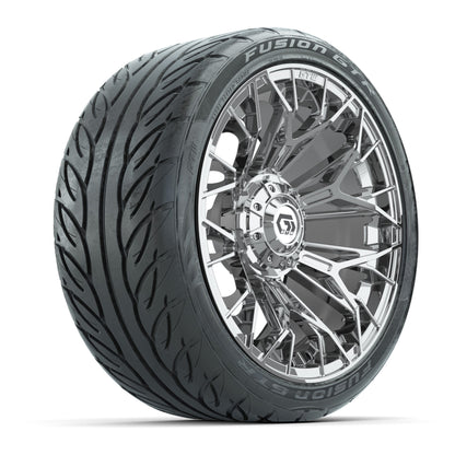 GTW® Stellar Chrome 15 in Wheels with 215/40-R15 Fusion GTR Street Tires - Set of 4
