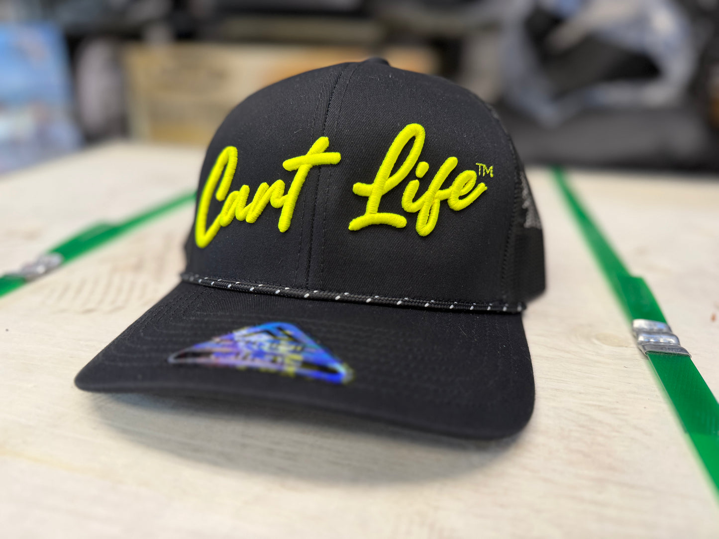 Cart Life - Pacific Headwear Black / Neon Yellow Rope Trucker Hat