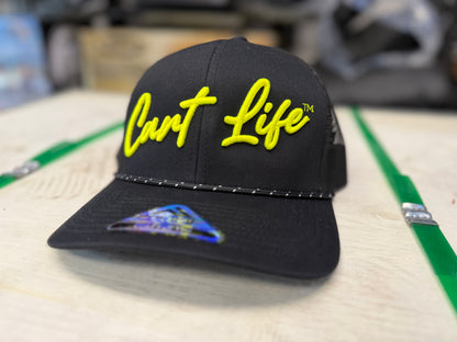 Cart Life - Pacific Headwear Black / Neon Yellow Rope Trucker Hat