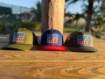 CART LIFE USA '25 HAT -Red White & Blue Trucker