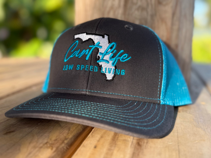 Cart Life Florida Logo Hat - Neon Blue