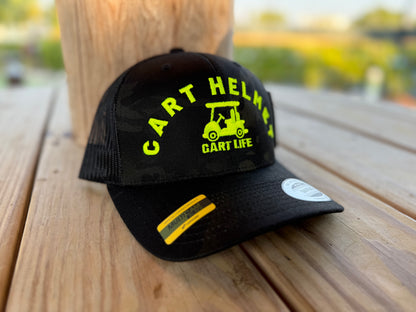 LIMITED EDITION Cart Helmet - Black Multicam / Neon - Trucker Snap Back