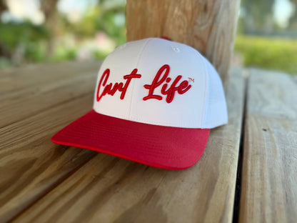 Cart Life Red / White Snap Back Trucker Hat