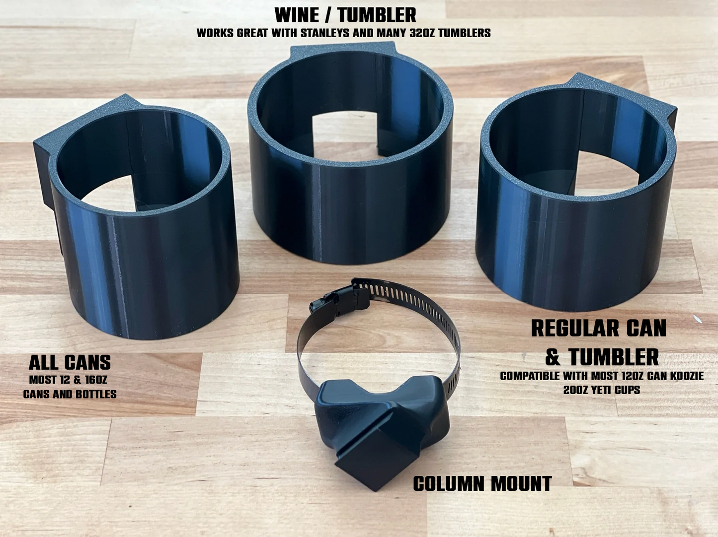 Golf Cart Steering Column Accessory Clip - Great for a Conveniently Placed Cup Holder!
