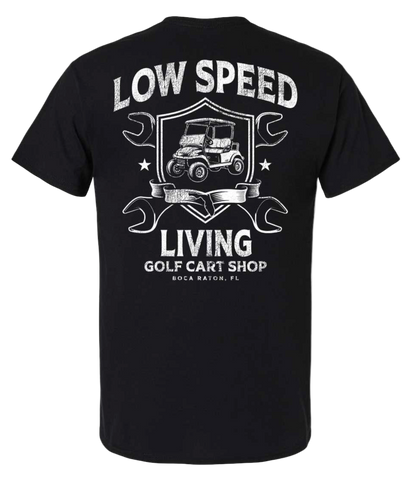 Low Speed Living Golf Cart Shop T-Shirt