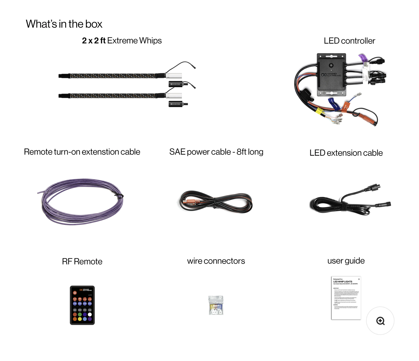 Extreme Whip Kit Qty 2 x 2ft plus LEDCast Controller