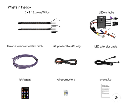 Extreme Whip Kit Qty 2 x 2ft plus LEDCast Controller