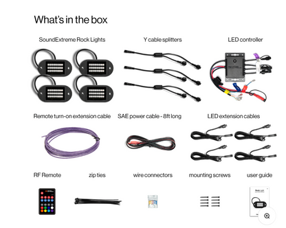 Extreme LED Rock Light 4 Pack Plus Controller
