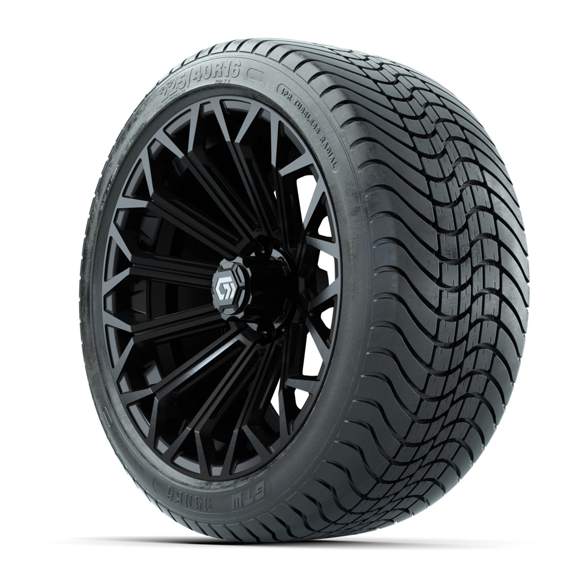 GTW® Phantom Gloss Black 16 in Wheels with 225/40-R16 Mamba Street Tires - Full Set
