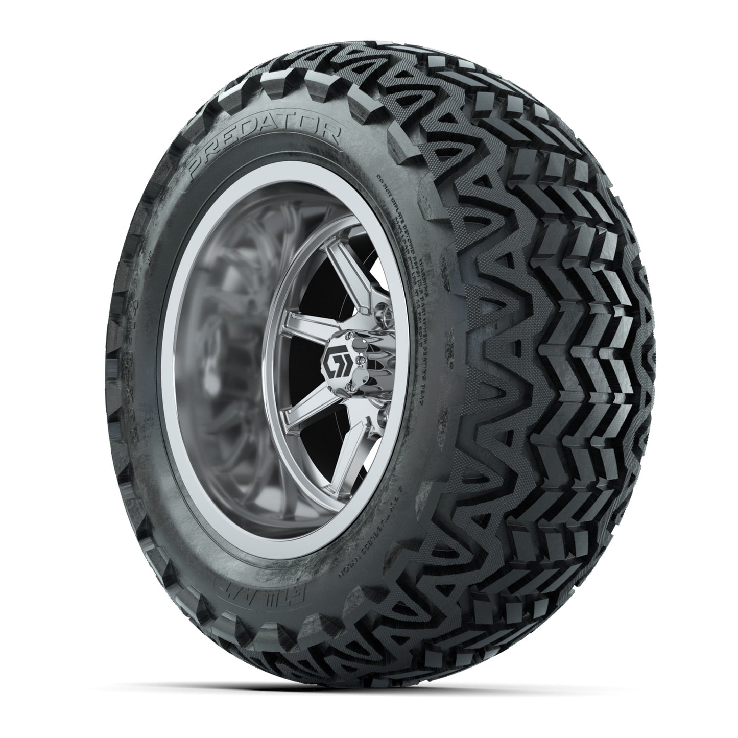 GTW® Reaper Chrome 14 in Wheels with 23X10-14 Predator All-Terrain Tires - Full Set