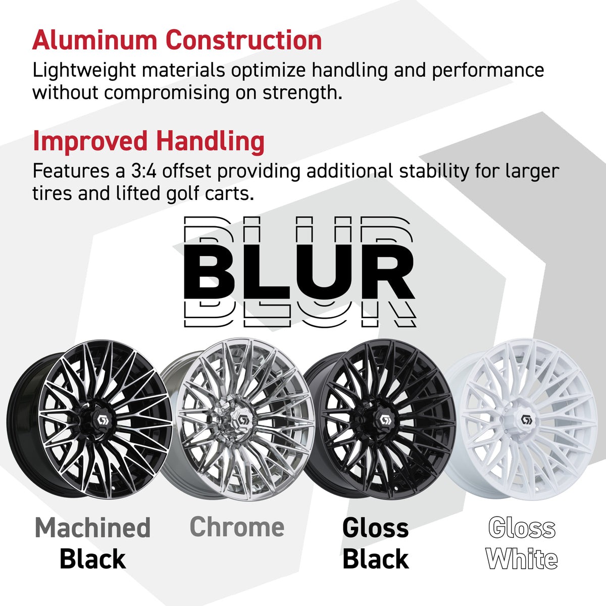 GTW® Blur Gloss Black 16 in Wheels with 225/40-R16 Mamba Street Tires - Full Set