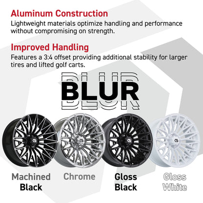 GTW® Blur Black/Machined 16 in Wheels with 225/40-R16 Mamba Street Tires - Full Set