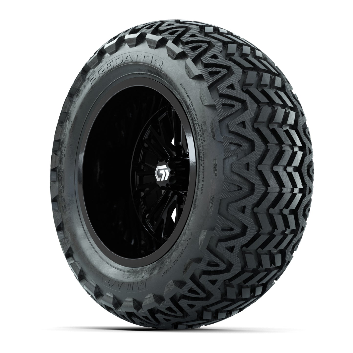 GTW® Viper Gloss Black 14 in Wheels with 23X10-14 Predator All-Terrain Tires - Full Set
