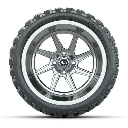 GTW® Reaper Chrome 15 in Wheels with 23X10-R15 Nomad Steel Belted Radial All-Terrain Tires - Full Set
