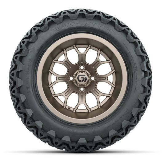 GTW® Assault Matte Bronze 14 in Wheels with 23X10-14 Predator All-Terrain Tires - Full Set