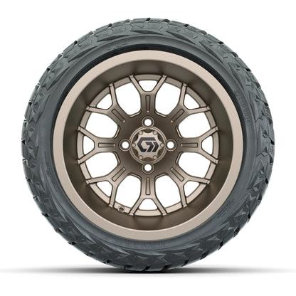 GTW® Assault Matte Bronze 14 in Wheels with 23X10-R14 Maverick Steel Belted Radial All-Terrain Tires - Full Set