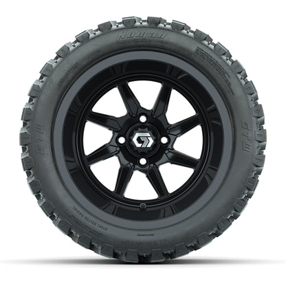 GTW® Reaper Gloss Black 14 in Wheels with 23X10-R14 Nomad Steel Belt Radial All-Terrain Tires - Full Set