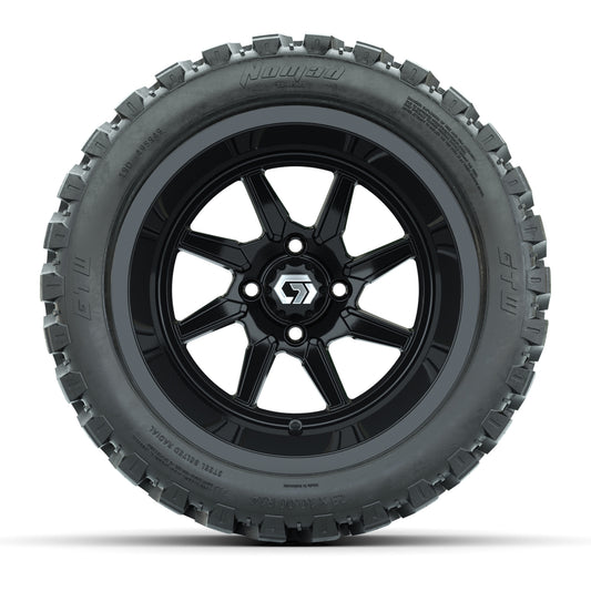 GTW® Reaper Gloss Black 14 in Wheels with 23X10-R14 Nomad Steel Belt Radial All-Terrain Tires - Full Set