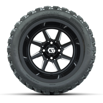 GTW® Reaper Black/Machined 14 in Wheels with 23X10-R14 Nomad Steel Belt Radial All-Terrain Tires - Full Set