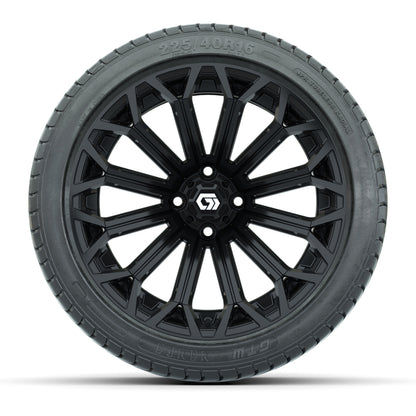 GTW® Phantom Gloss Black 16 in Wheels with 225/40-R16 Mamba Street Tires - Full Set
