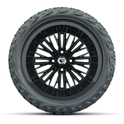 GTW® Viper Gloss Black 15 in Wheels with 23X10-R15 Maverick Steel Belted Radial All-Terrain Tires - Full Set