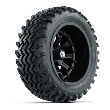 GTW® Assault Gloss Black 14 in Wheels with 23X10-R14 Rogue All-Terrain Tires - Full Set