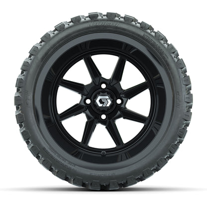 GTW® Reaper Gloss Black 15 in Wheels with 23X10-R15 Nomad Steel Belted Radial All-Terrain Tires - Full Set