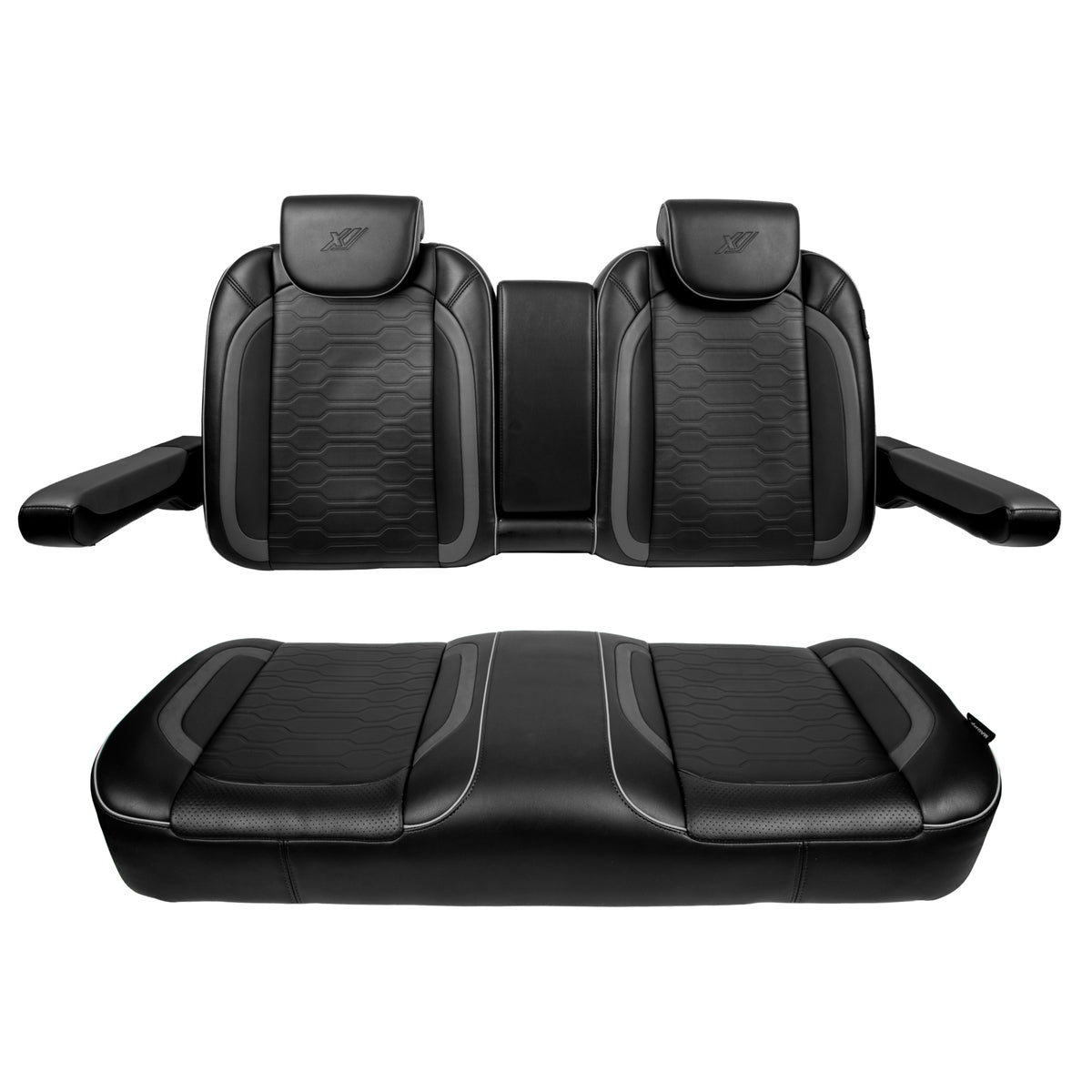 MadJax® EZGO RXV/L4/S4/Valor Black Commander Front Seat Cushions