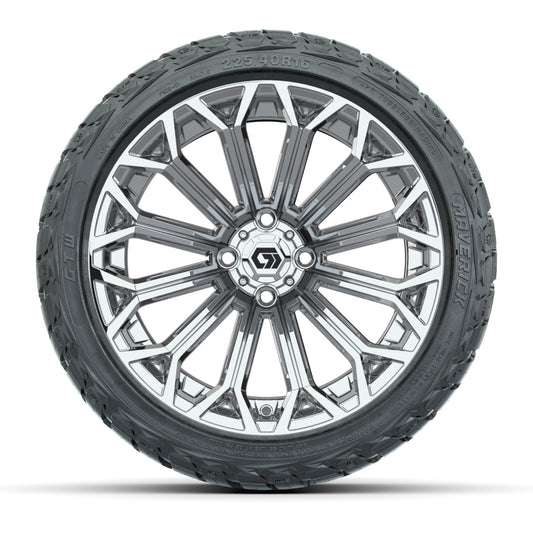 GTW® Phantom Chrome 16 in Wheels with 225/40-R16 Maverick Street Tires - Full Set