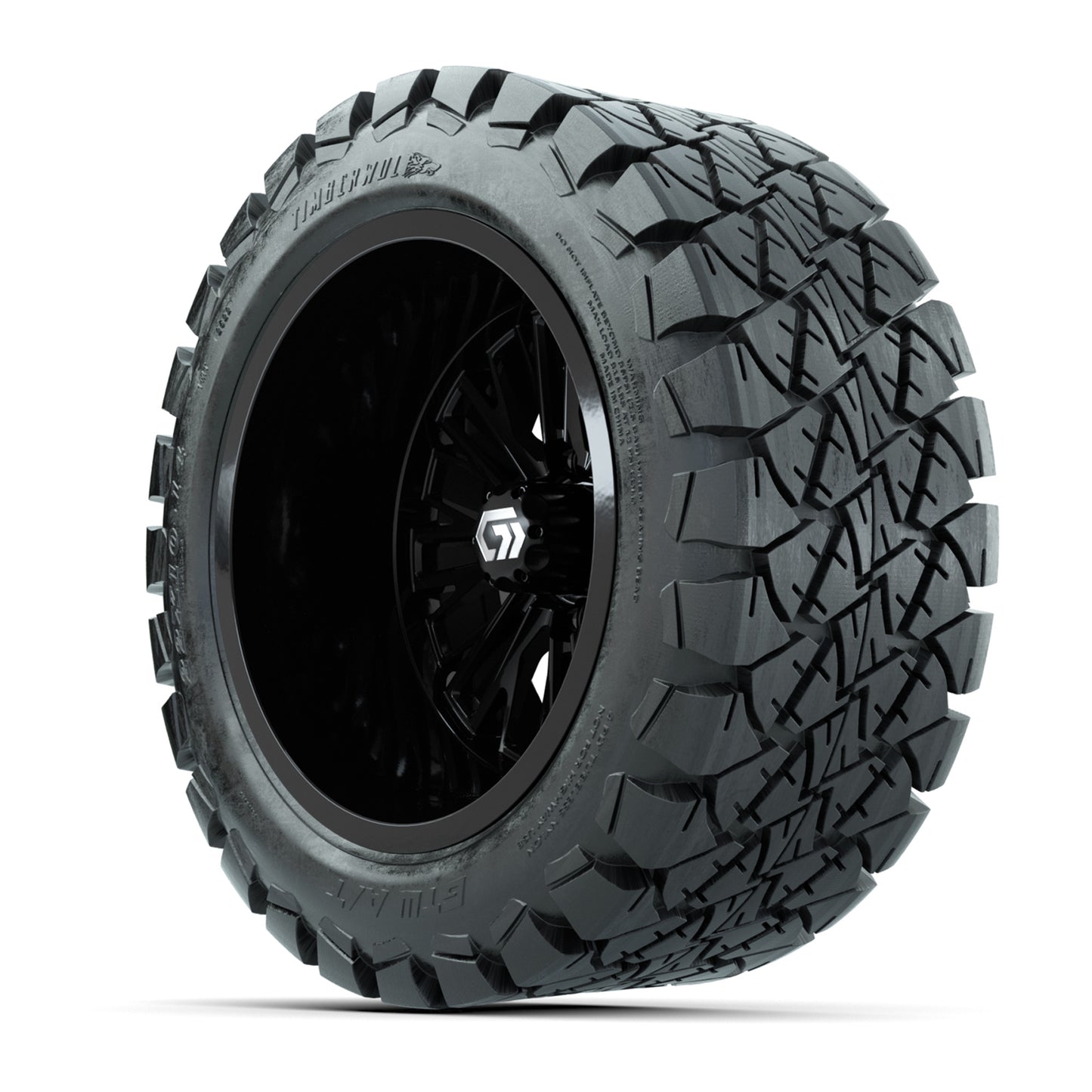 GTW® Viper Gloss Black 14 in Wheels with 22X10-14 Timberwolf All-Terrain Tires - Full Set