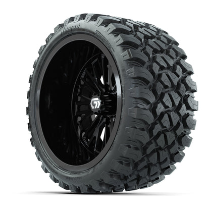 GTW® Viper Gloss Black 15 in Wheels with 23X10-R15 Nomad Steel Belted Radial All-Terrain Tires - Full Set