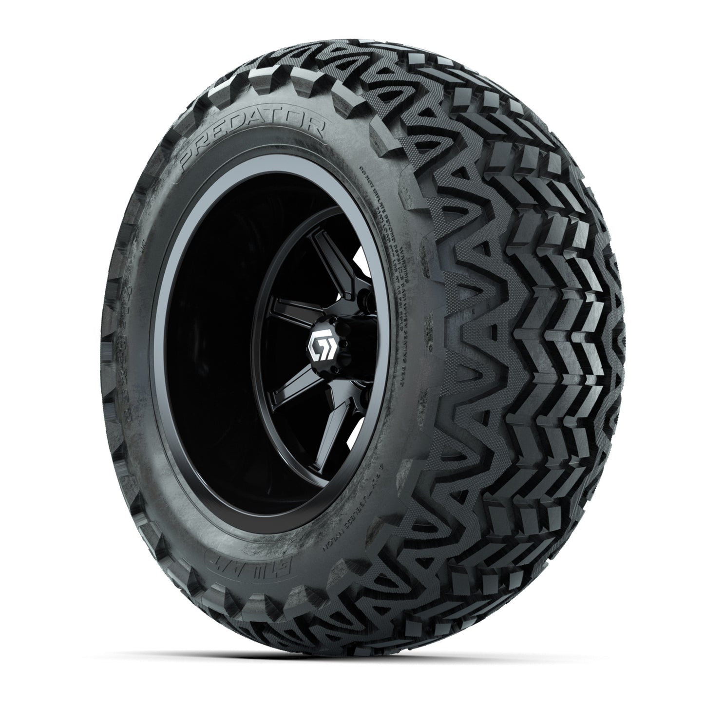 GTW® Reaper Gloss Black 14 in Wheels with 23X10-14 Predator All-Terrain Tires - Full Set